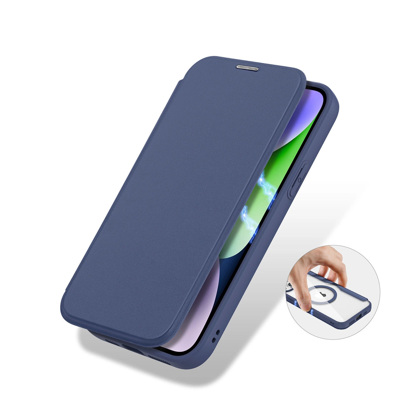 Dux Ducis Skin X Pro Magnetic Flip MagSafe Case iPhone 15 Plus - Blue_5