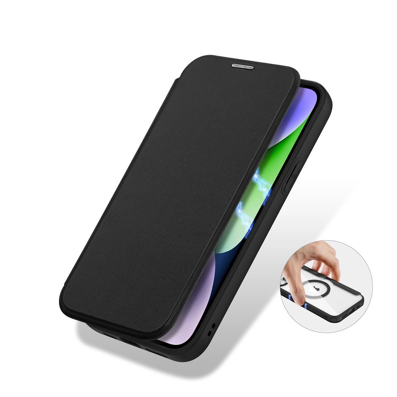 Dux Ducis Skin X Pro Magnetic Flip MagSafe Case iPhone 15 Plus - Black_5