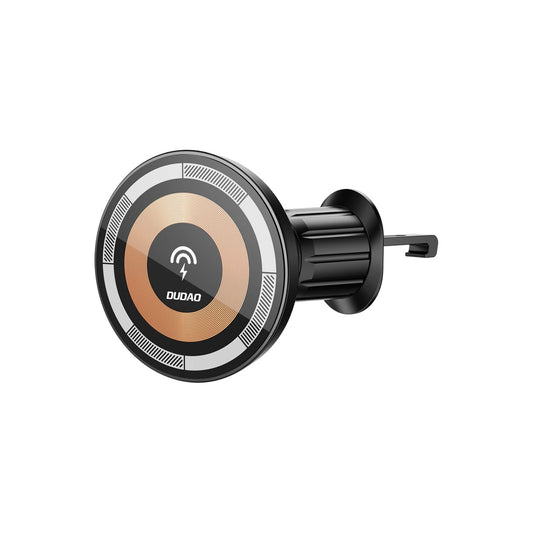 Magnetic holder with MagSafe inductive charger for 15W Dudao F12MAX ventilation grille - black_0