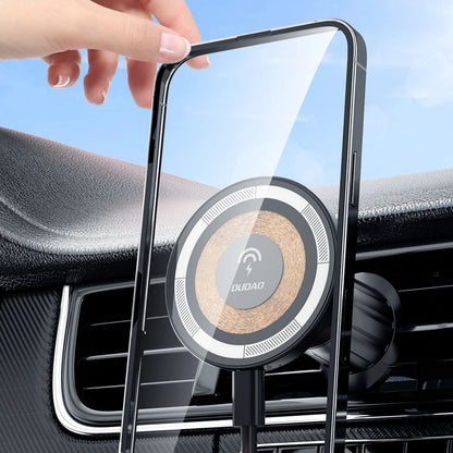 Magnetic holder with MagSafe inductive charger for 15W Dudao F12MAX ventilation grille - black_7
