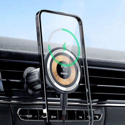 Magnetic holder with MagSafe inductive charger for 15W Dudao F12MAX ventilation grille - black_8