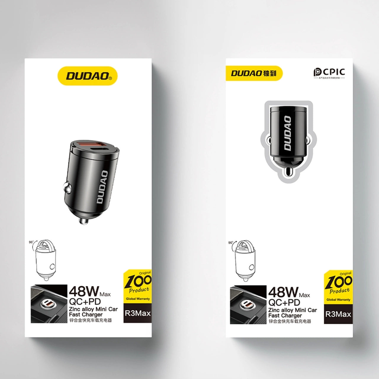Dudao R3MAX 48W QC PD mini car charger - black_4