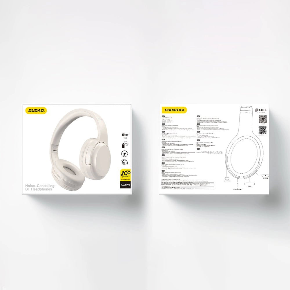 Dudao X22Pro on-ear wireless Bluetooth 5.3 headphones - white_6