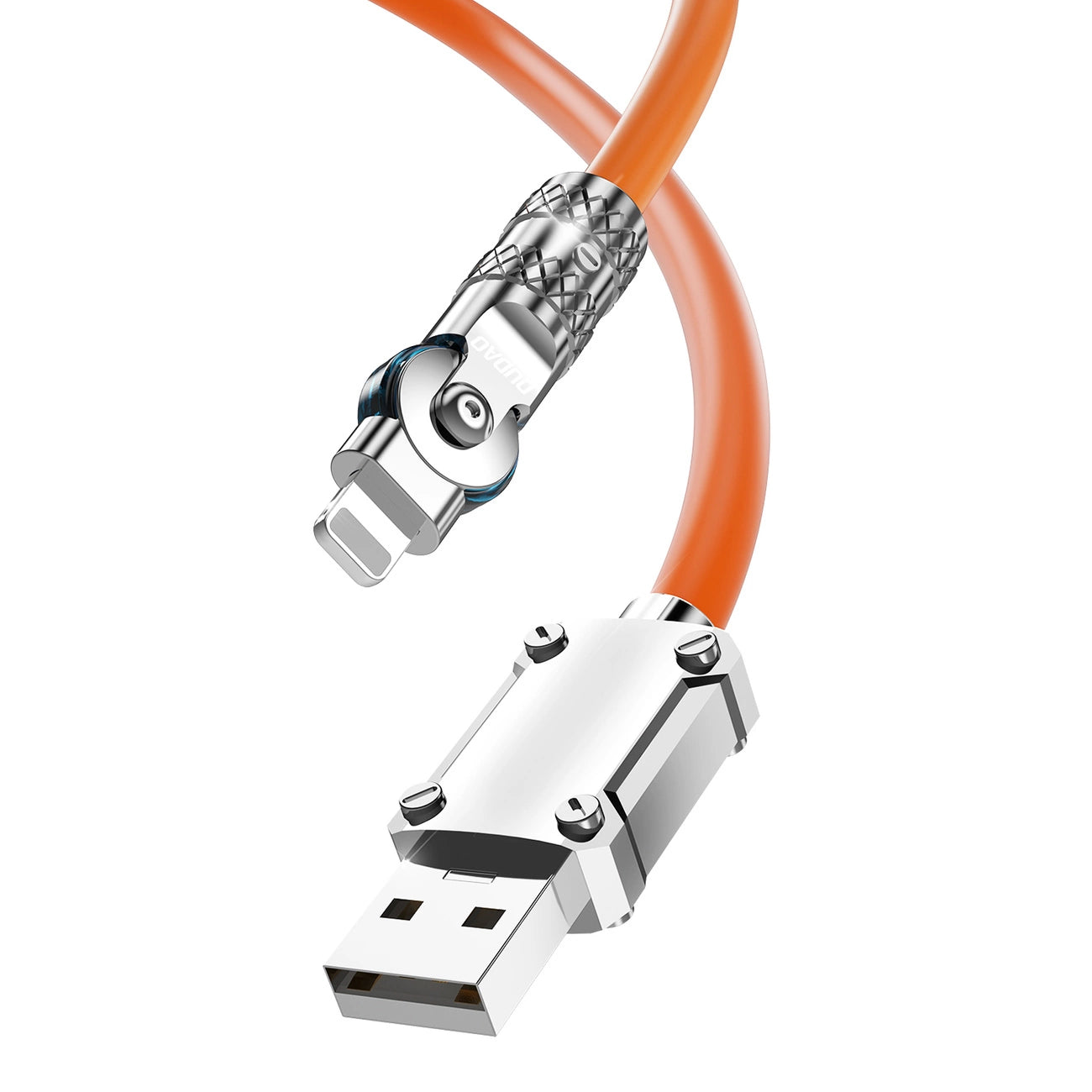 Dudao L24AL USB-A - Lightning angled cable with 180° rotation 30W 1m - orange_1