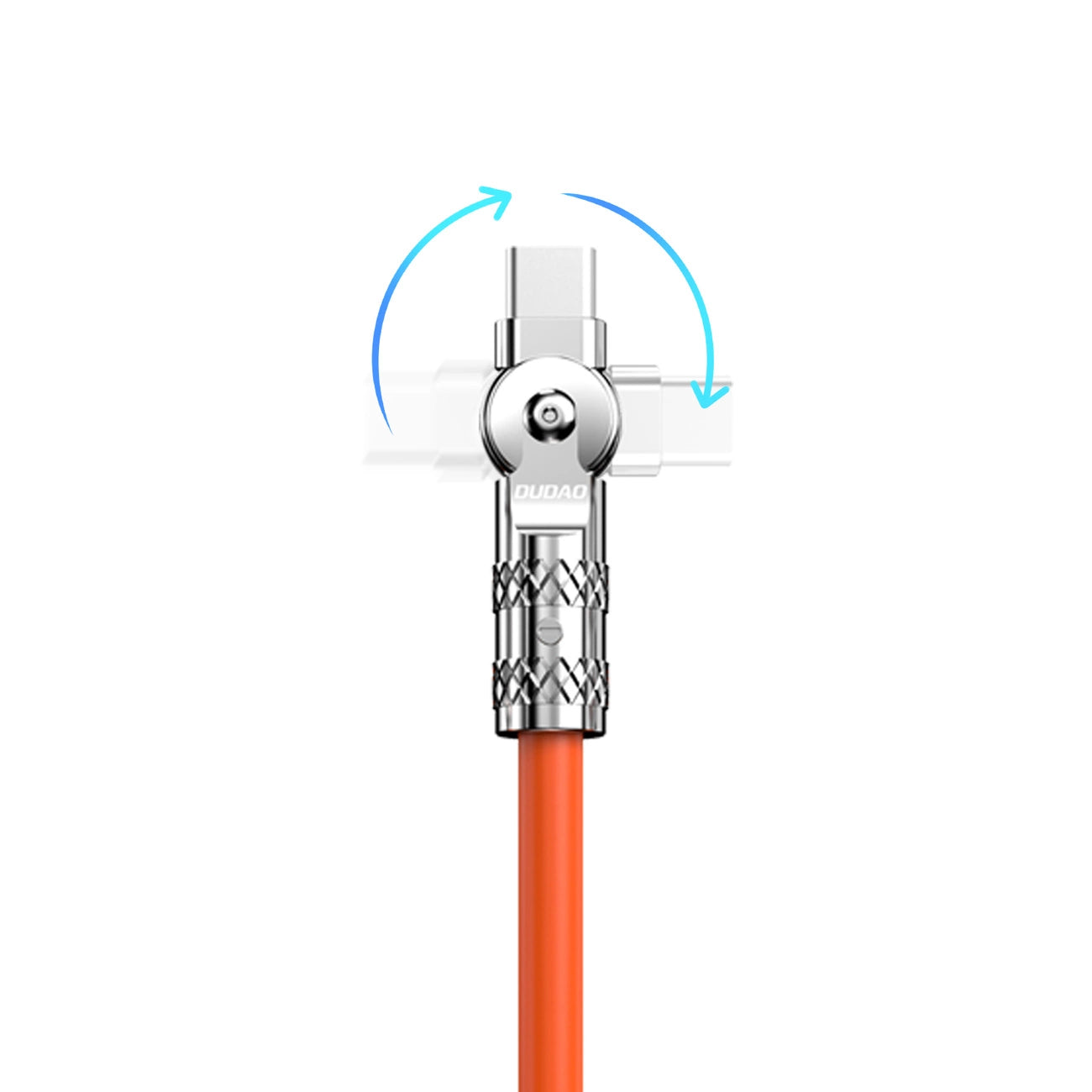 Dudao L24AL USB-A - Lightning angled cable with 180° rotation 30W 1m - orange_3
