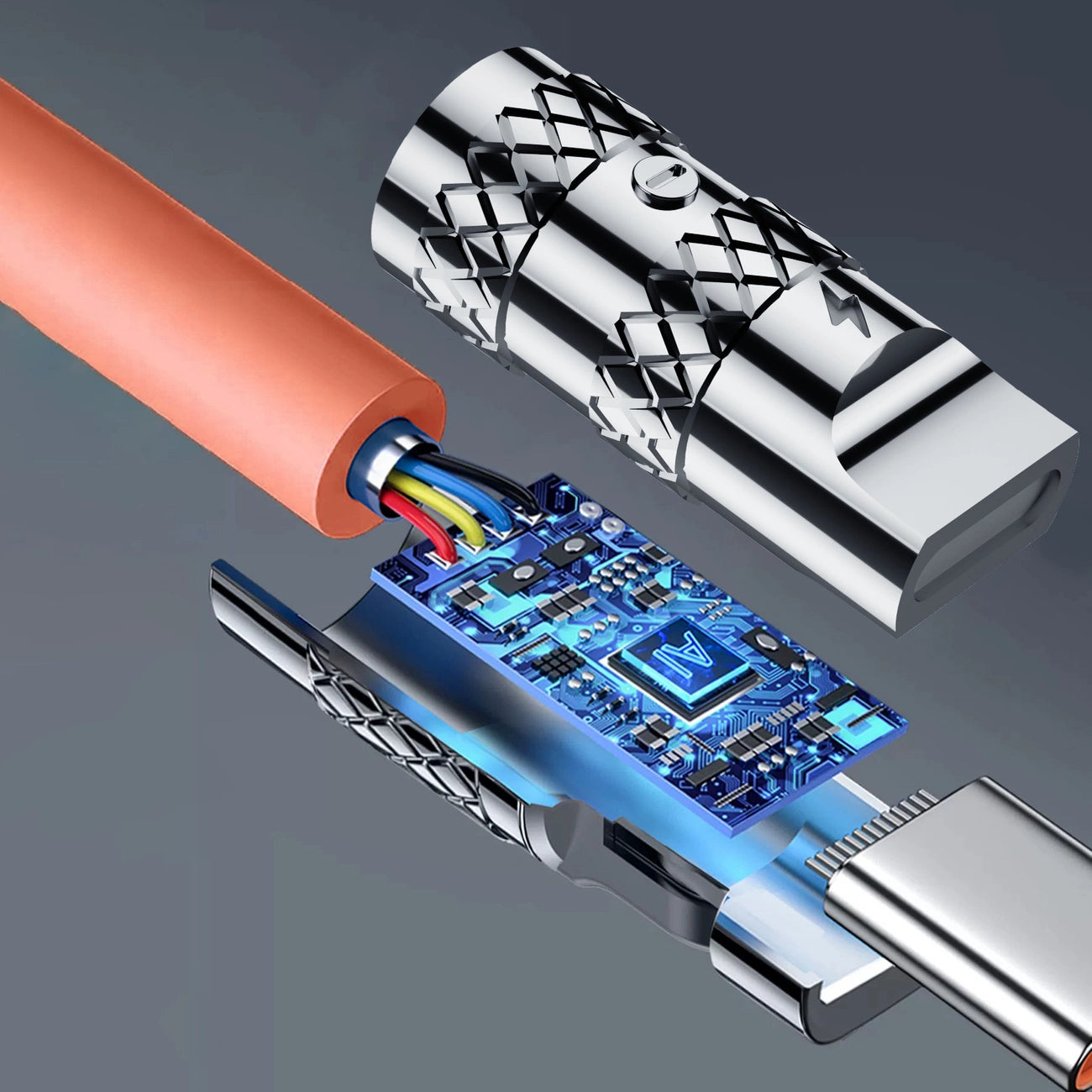 Dudao L24AL USB-A - Lightning angled cable with 180° rotation 30W 1m - orange_5