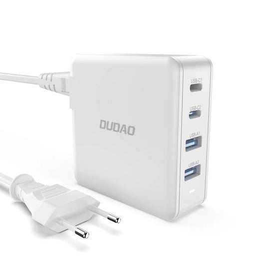 GaN 100W fast wall charger 2 x USB-C / 2 x USB Dudao A100EU - white_0