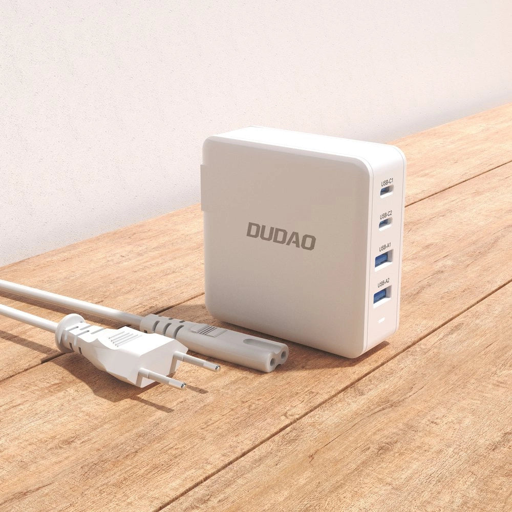 GaN 100W fast wall charger 2 x USB-C / 2 x USB Dudao A100EU - white_9