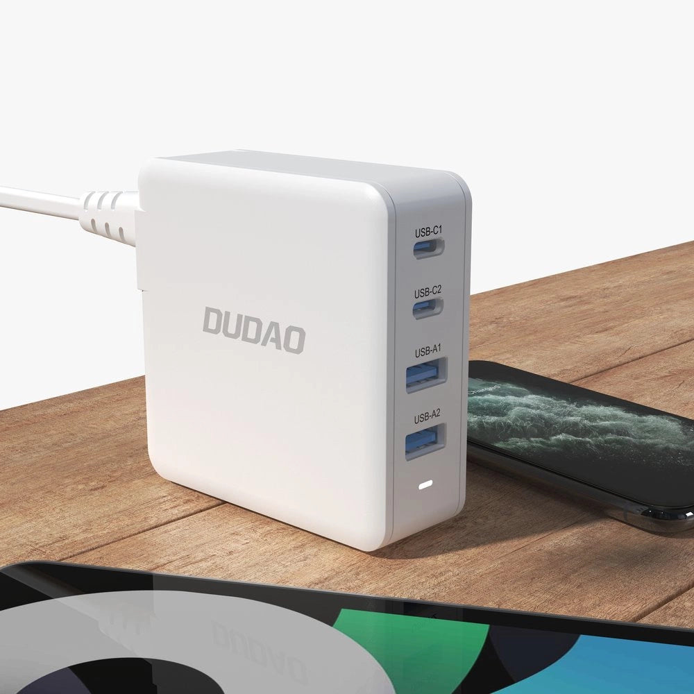 GaN 100W fast wall charger 2 x USB-C / 2 x USB Dudao A100EU - white_5