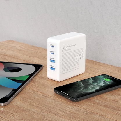 GaN 100W fast wall charger 2 x USB-C / 2 x USB Dudao A100EU - white_7