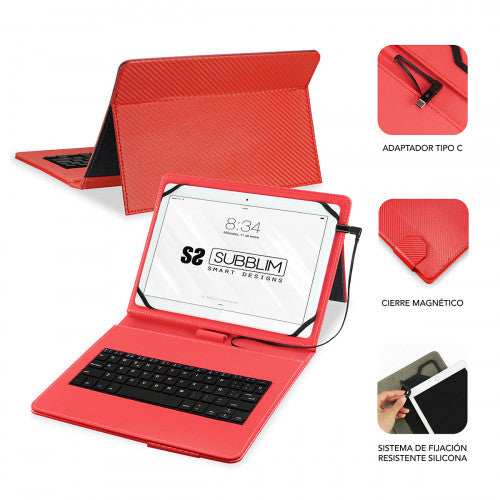 SUBBLIM SUB-KT1-USB002 teclado para móvil QWERTY Español MicroUSB Rojo_1