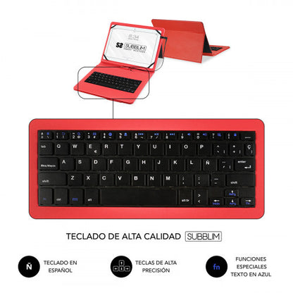 SUBBLIM SUB-KT1-USB002 teclado para móvil QWERTY Español MicroUSB Rojo_3