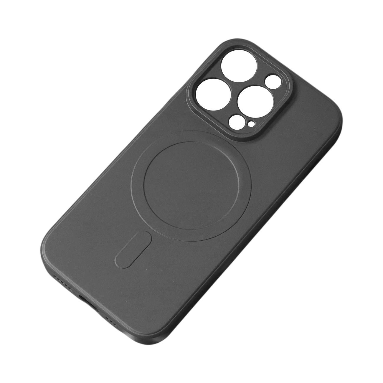 MagSafe Compatible Silicone Case for iPhone 15 Plus Silicone Case - Black_0