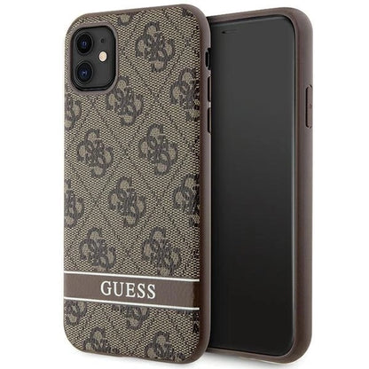 Guess GUHCN61P4SNW iPhone 11 / Xr brown/brown hardcase 4G Stripe_0