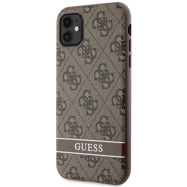 Guess GUHCN61P4SNW iPhone 11 / Xr brown/brown hardcase 4G Stripe_1