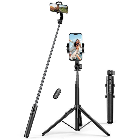 Selfie stick / telescopic pole with stand and Bluetooth remote control 1.5m Ugreen LP586 - black_0