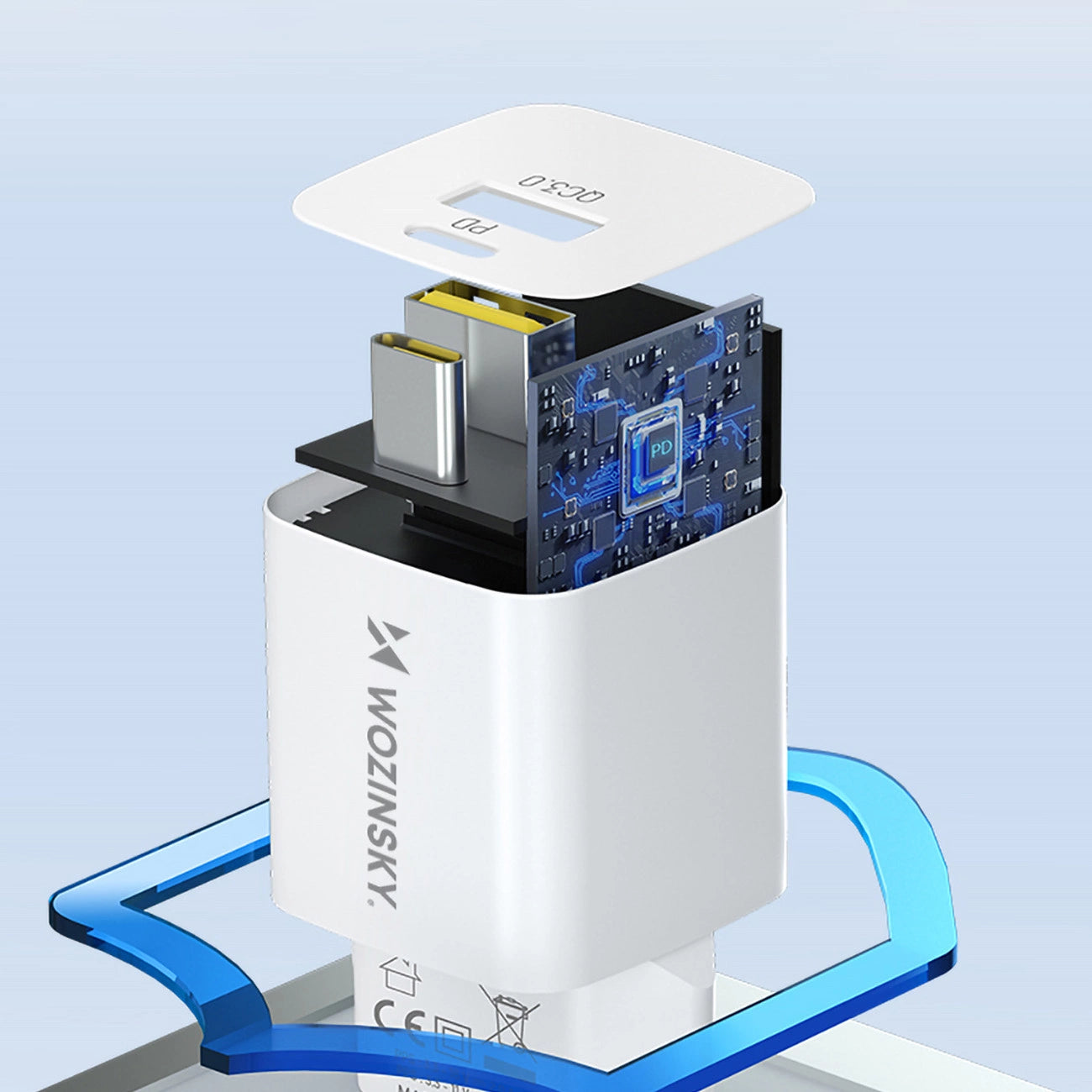 Wozinsky WWCEAC GaN USB-A USB-C 33W wall charger - white_10