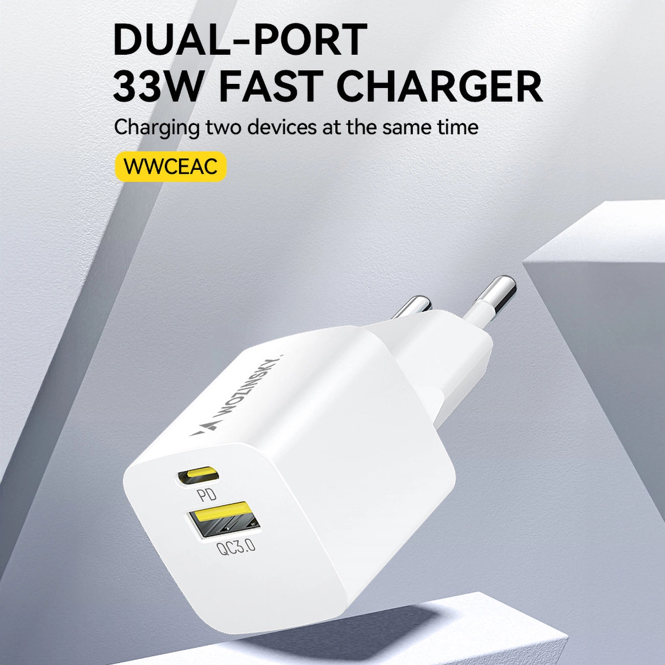 Wozinsky WWCEAC GaN USB-A USB-C 33W wall charger - white_6