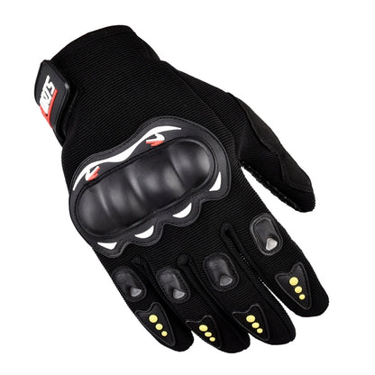 Motorcycle phone gloves with knuckle protector – black_0