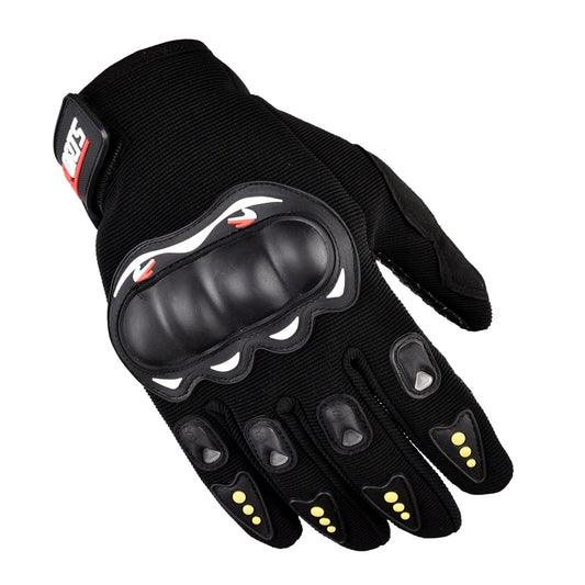 Motorcycle phone gloves with knuckle protector – black_0