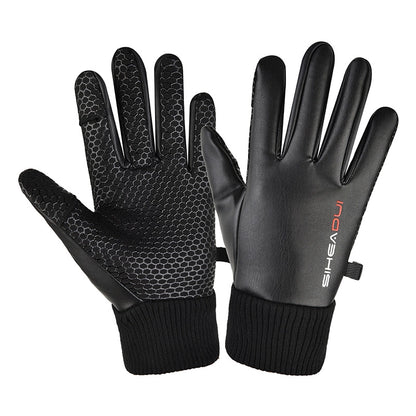 Men's insulated, anti-slip telephone gloves - black_0
