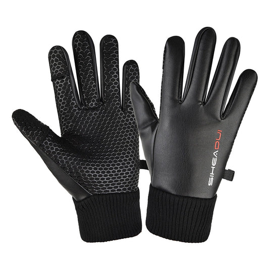 Men's insulated, anti-slip telephone gloves - black_0