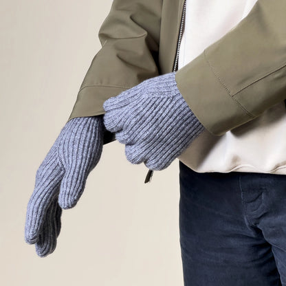 Braided telephone gloves with cut-outs for fingers - gray_2