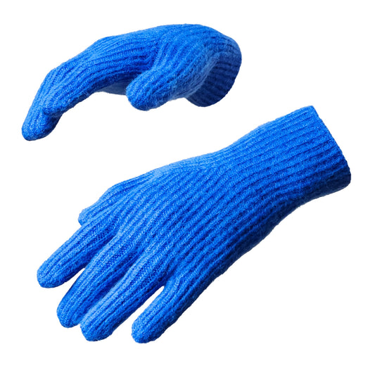 Braided telephone gloves with cutouts for fingers - blue_0