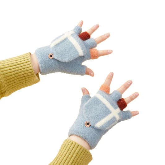 Women's/children's winter telephone gloves - blue_0
