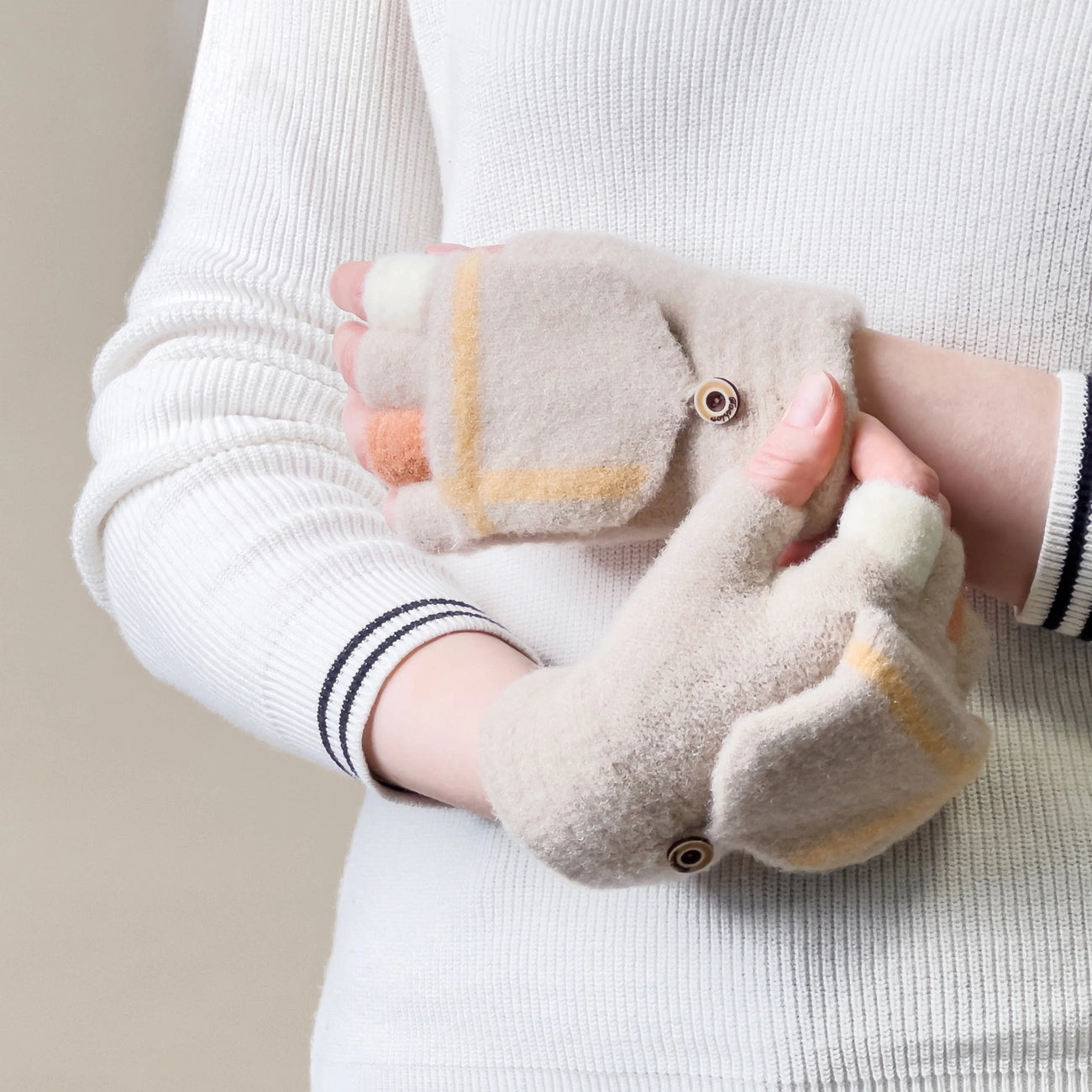 Women's/children's winter phone gloves - white_4