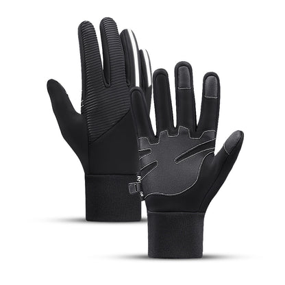 Insulated, non-slip sports phone gloves (size L) - black_0
