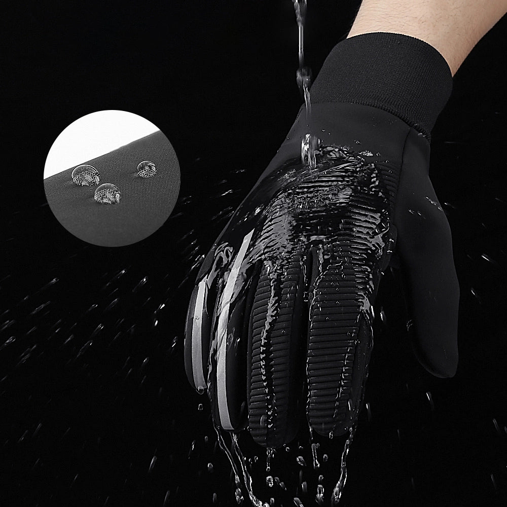 Insulated, non-slip sports phone gloves (size L) - black_1