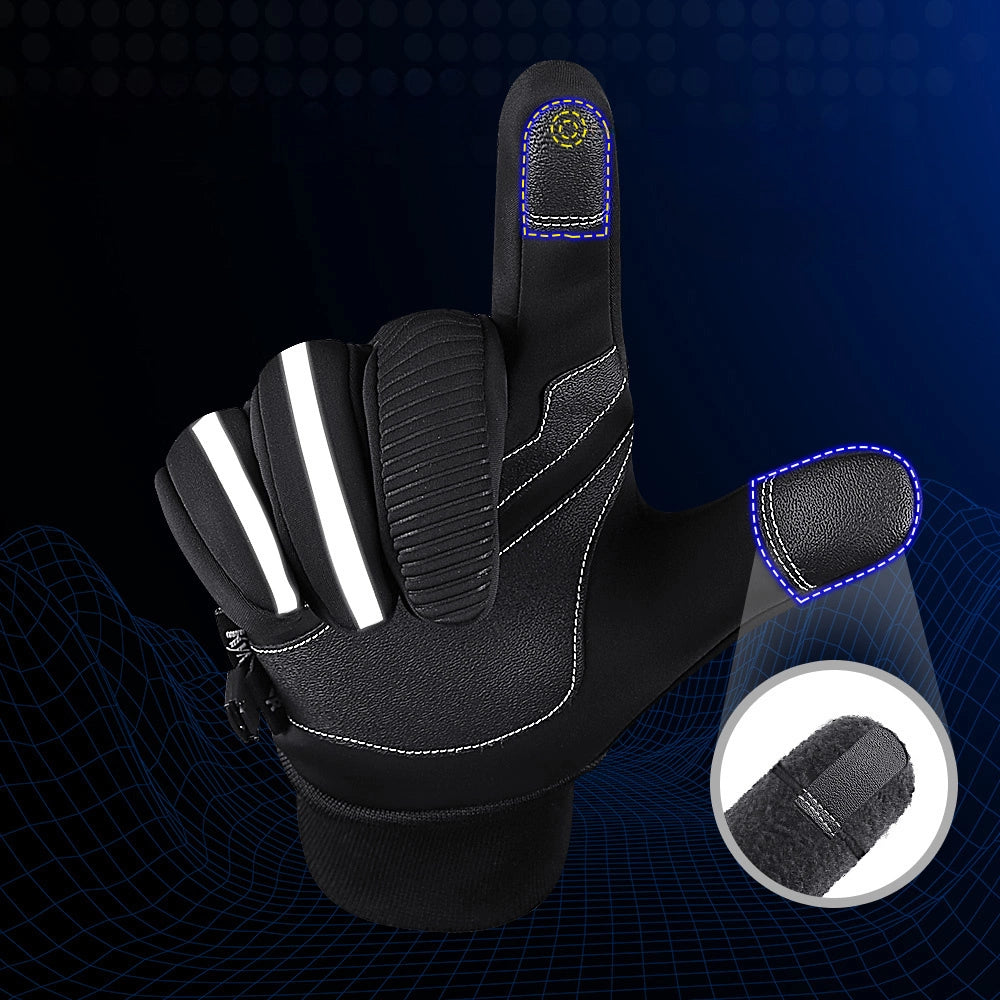 Insulated, non-slip sports phone gloves (size L) - black_2