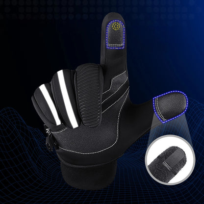 Insulated, non-slip sports phone gloves (size L) - black_2