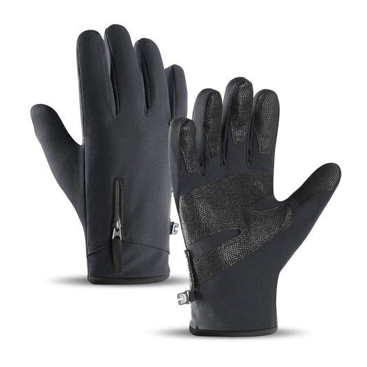 Anti-slip winter phone sports gloves (size L) - black_0