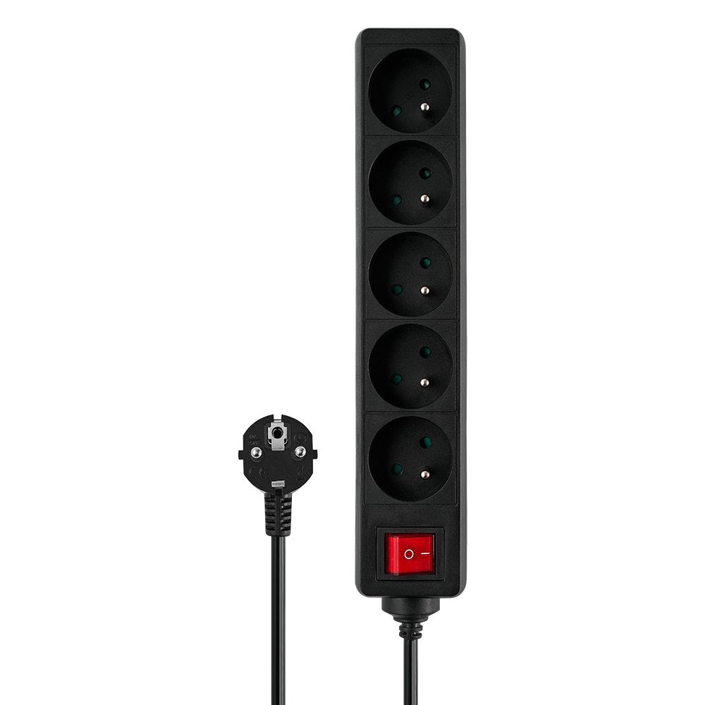 REGLETA DE 5 ENCHUFES 5M NEGRO SAVIO LZ-03_0