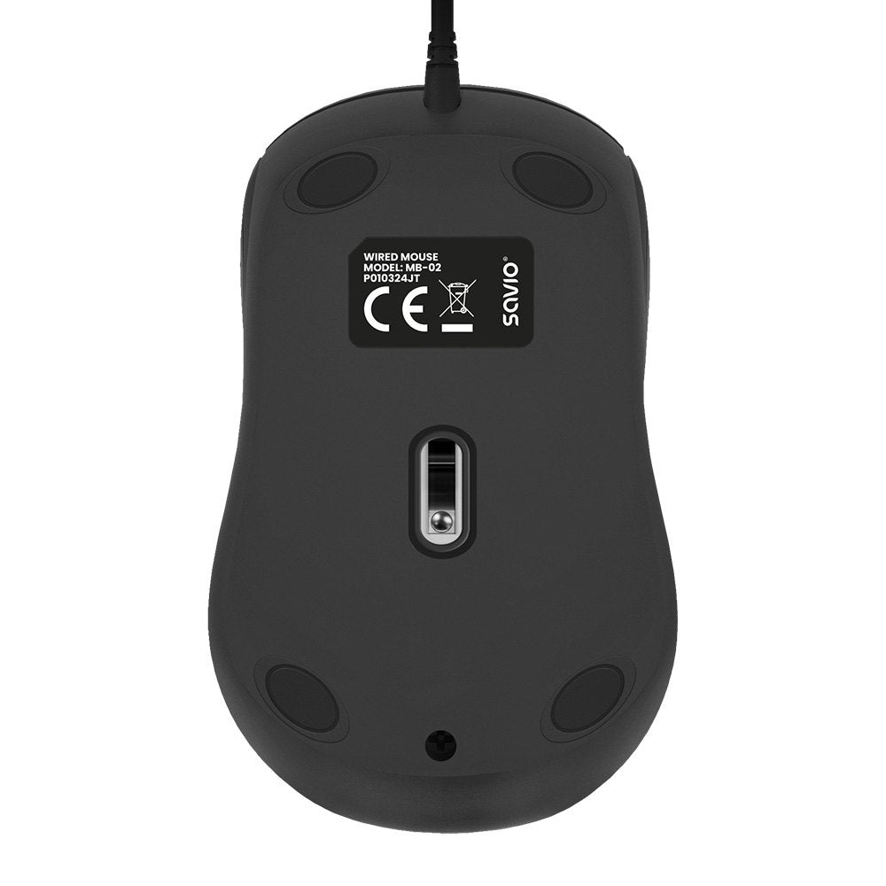 RATON OPTICO SAVIO MB-03 CON CABLE USB-A 1200 DPI_0