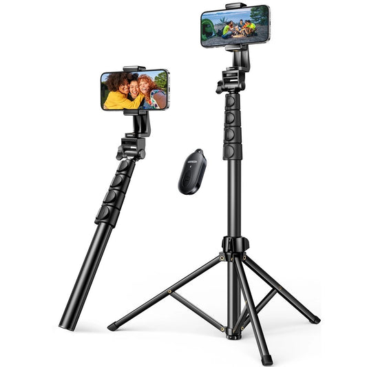Ugreen LP680 selfie stick with stand and Bluetooth remote control 1.8m - black_0