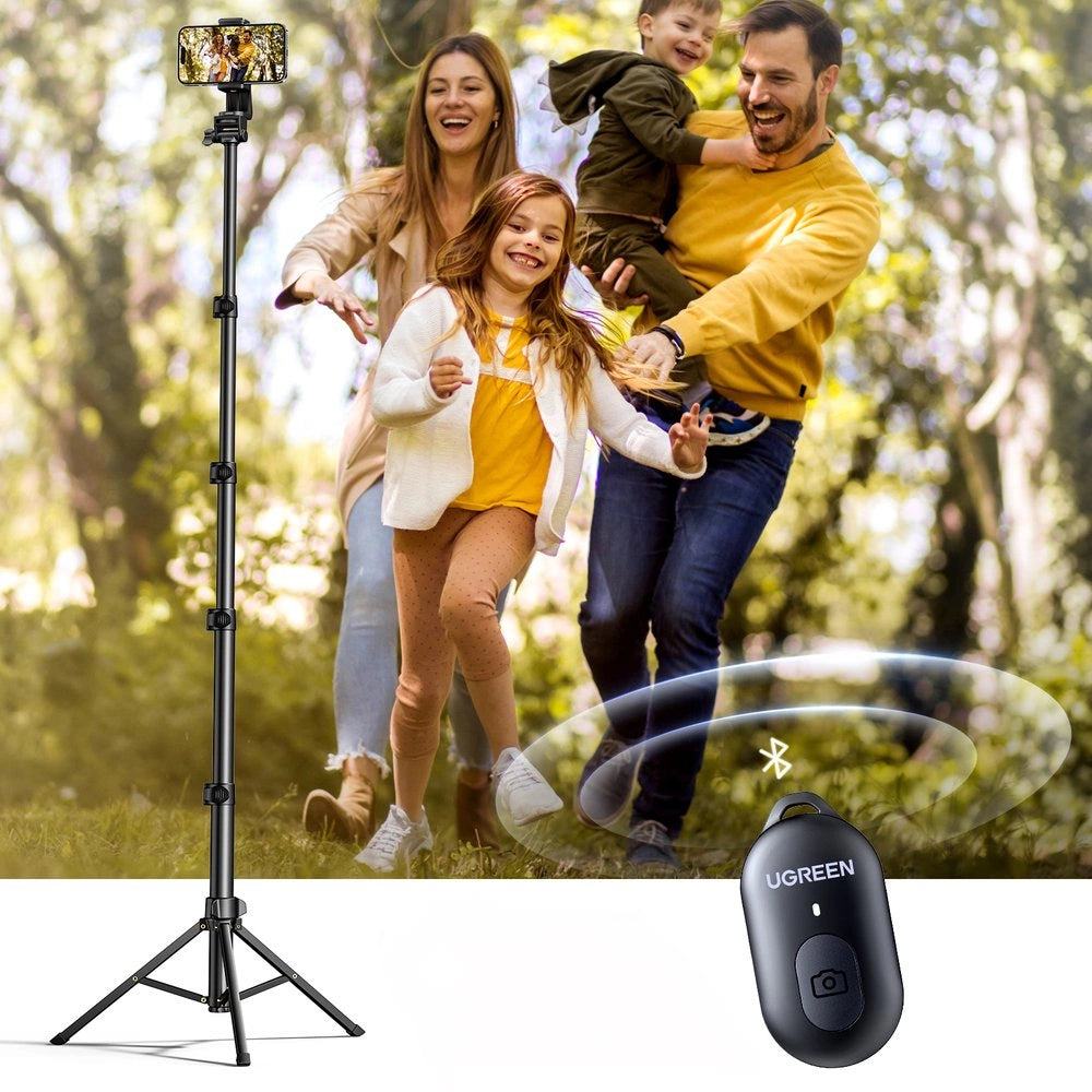 Ugreen LP680 selfie stick with stand and Bluetooth remote control 1.8m - black_7