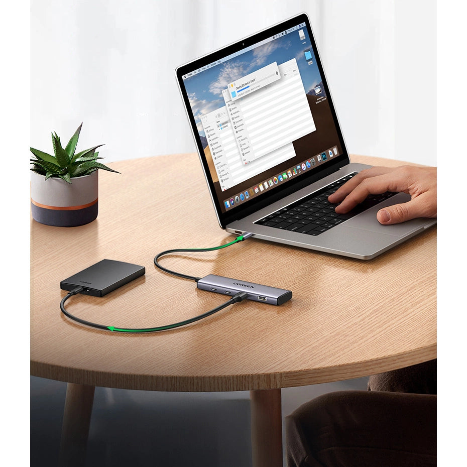 HUB USB-C - 2 x USB-A / 2 x USB-C 20 cm Ugreen CM473 - gray_5