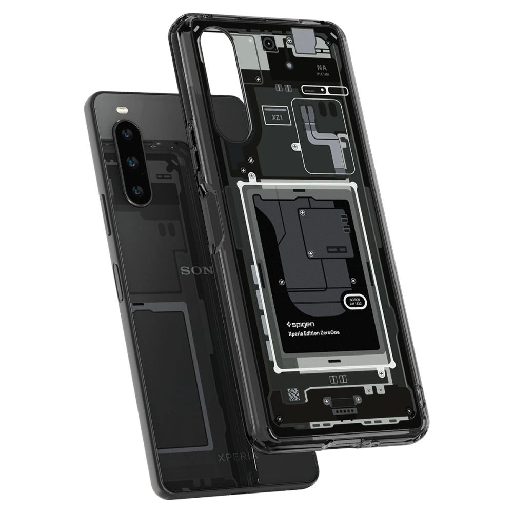 Spigen Ultra Hybrid Case for Sony Xperia 10 V - Dark Gray (Zero One Pattern)_6