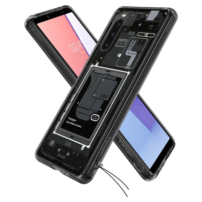 Spigen Ultra Hybrid Case for Sony Xperia 10 V - Dark Gray (Zero One Pattern)_7