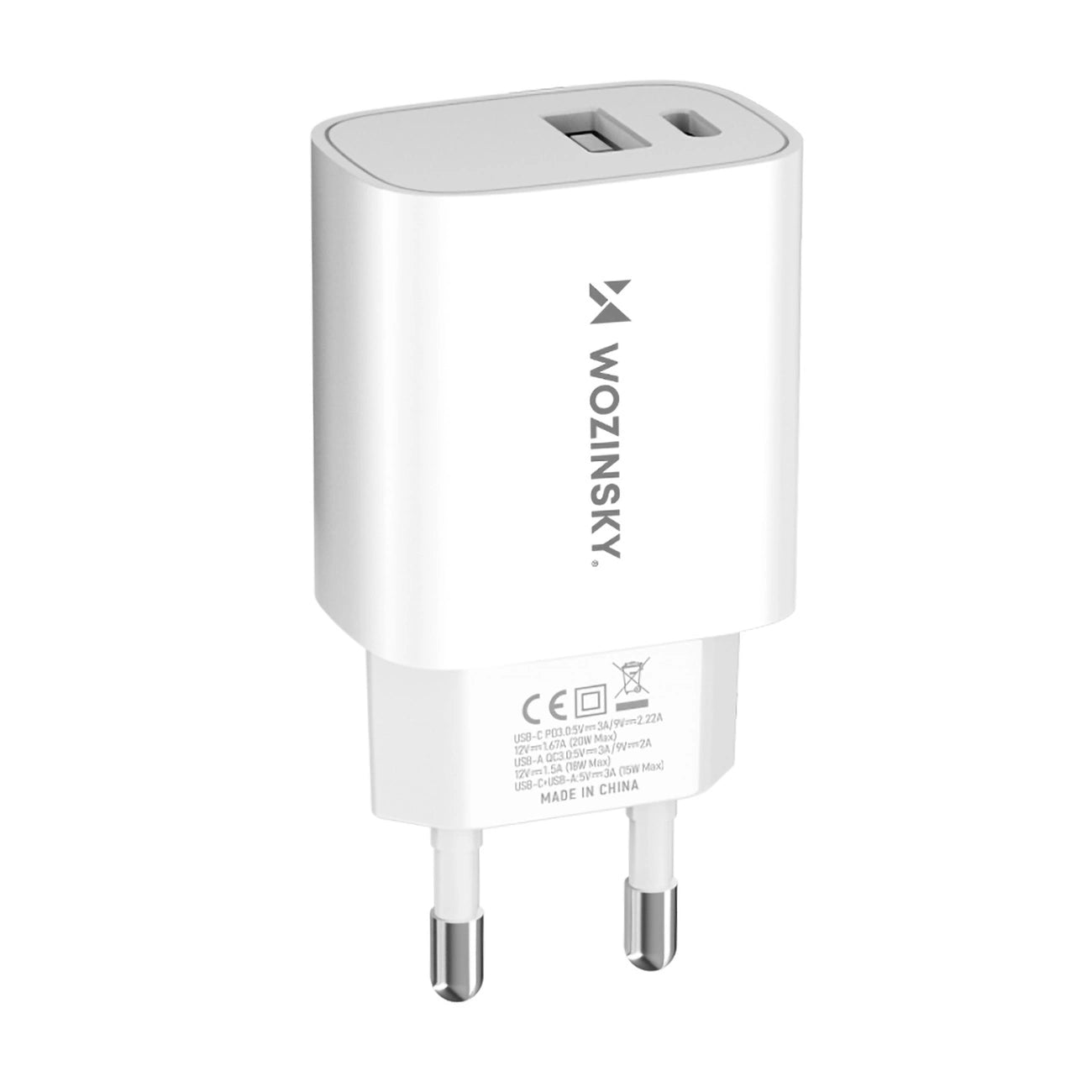 Wozinsky WGWCW USB-A USB-C 20W wall charger - white_1
