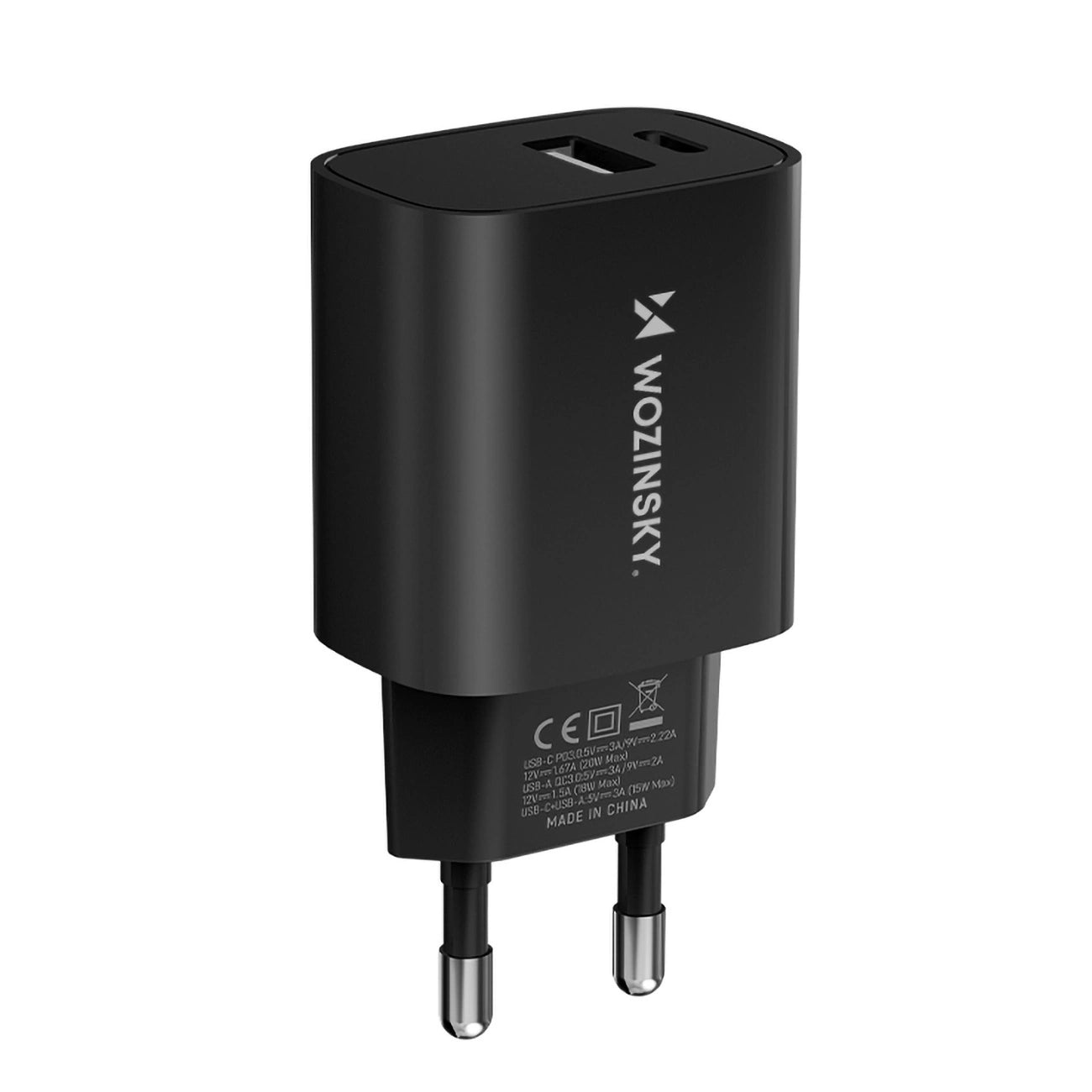 Wozinsky WGWCB USB-A USB-C 20W wall charger - black_1