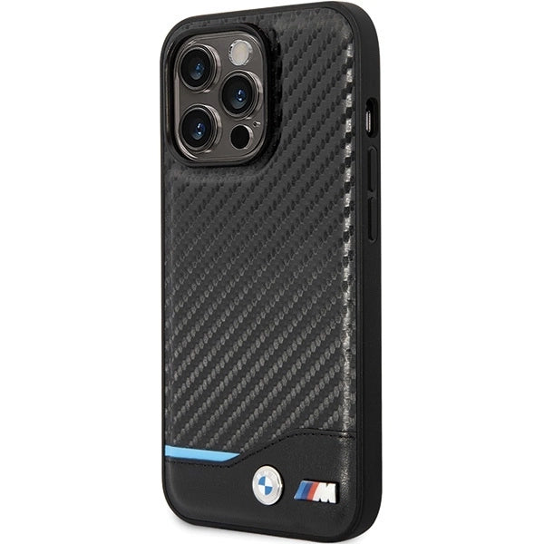 Case BMW BMHCP13X22NBCK iPhone 13 Pro Max 6.7" black/black hardcase Leather Carbon_1