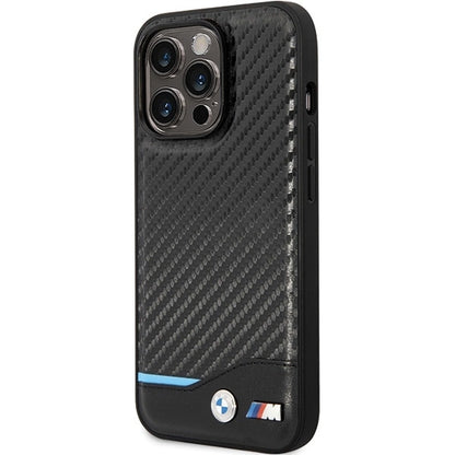 Case BMW BMHCP13X22NBCK iPhone 13 Pro Max 6.7" black/black hardcase Leather Carbon_1