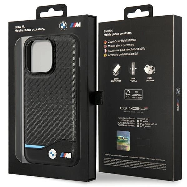 Case BMW BMHCP13X22NBCK iPhone 13 Pro Max 6.7" black/black hardcase Leather Carbon_7