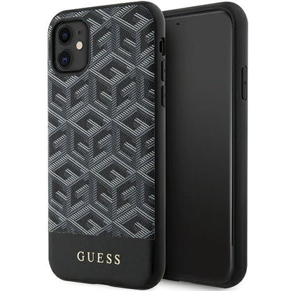 Guess GUHMN61HGCFSEK iPhone 11 / Xr 6.1" black/black hardcase GCube Stripes MagSafe_0