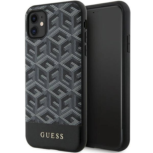 Guess GUHMN61HGCFSEK iPhone 11 / Xr 6.1" black/black hardcase GCube Stripes MagSafe_0
