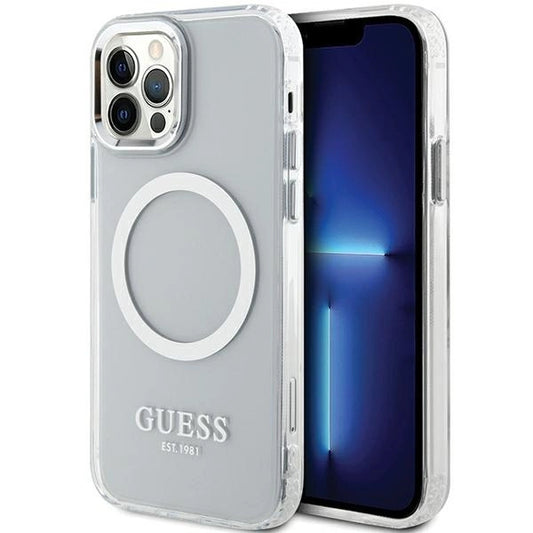 Guess Metal Outline Magsafe case for iPhone 12 / iPhone 12 Pro - silver_0